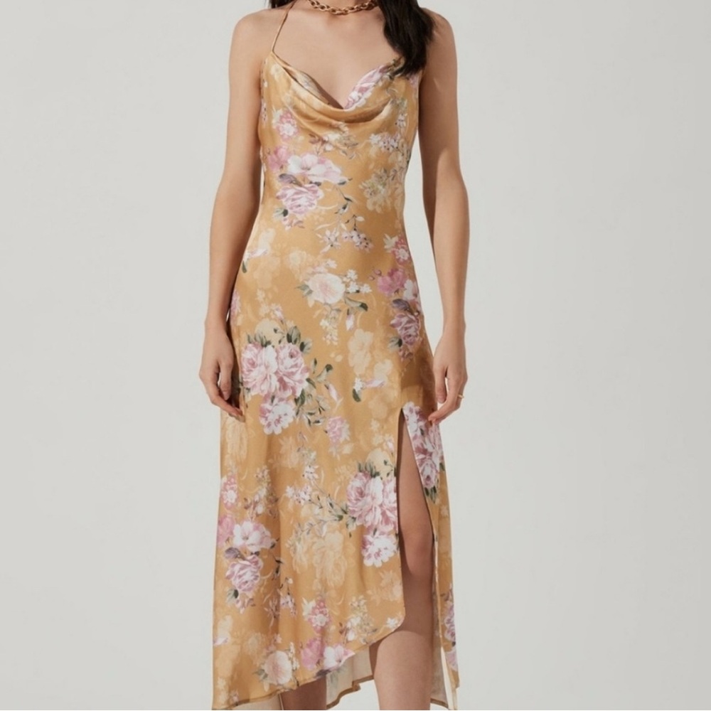 ASTR Floral Satin Slip Dress